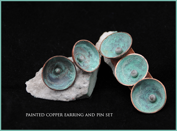 Painted Copper Earrings